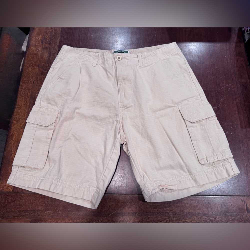 Narrow River Trading Cargo Shorts Mens 34 Beige Cotton